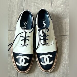 Chanel platform loafers